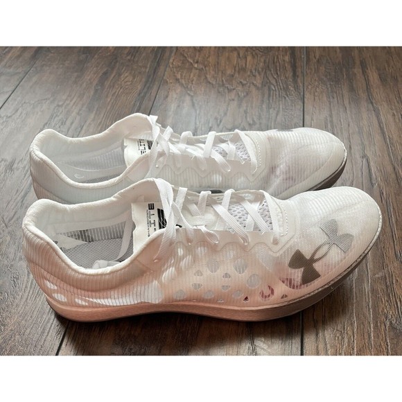 Under Armour Track & Field Spikes Mens Size 11 Shakedown Elite White 3027568-100 - Picture 5 of 10